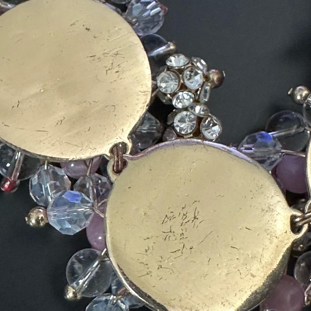 Elegant Gold and Pink Statement Necklace - Picture 7 of 7